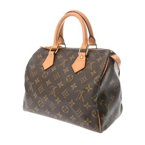 Louis Vuitton Monogram Speedy Handbag Canvas Brown